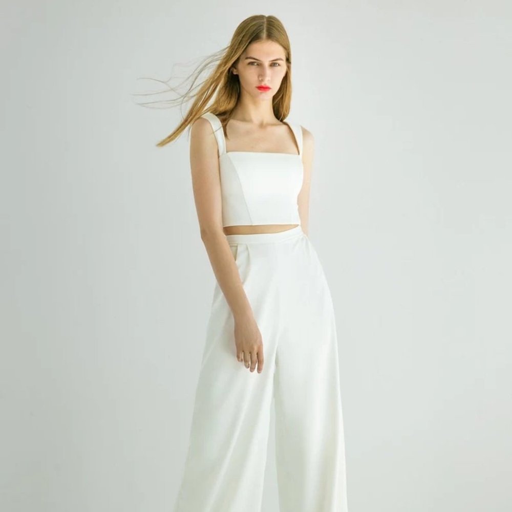 Bridal Set Wide Leg Pants & Corset Top Separates